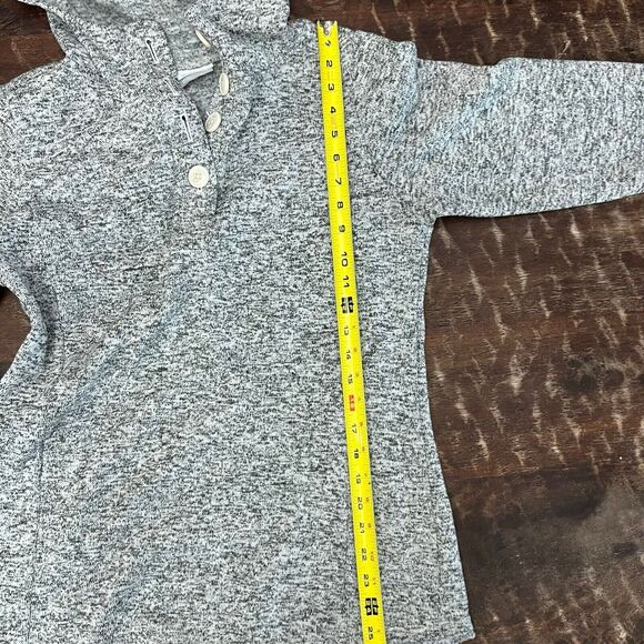 COLUMBIA Women's Hoodie 1/4 Button Sweatshirt Soft Fleece Gray Size Small - Picture 4 of 4